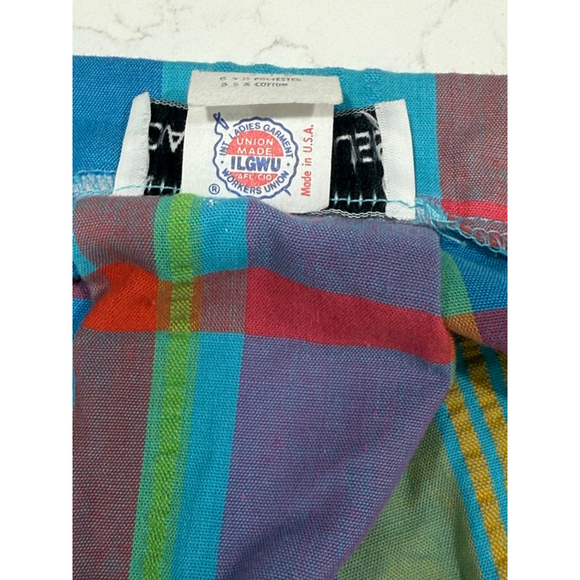 Vintage David Strauss Plaid Skirt Women’s High Waist Full A-Line Union Made 28 - Picture 5 of 7